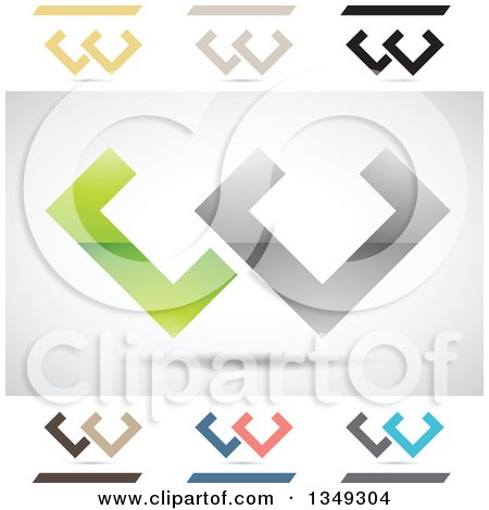Clipart of Abstract Letter W Logo Design Elements - Royalty Free Vector Illustration by cidepix