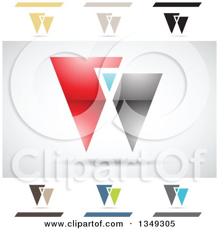 Clipart of Abstract Letter W Logo Design Elements - Royalty Free Vector Illustration by cidepix