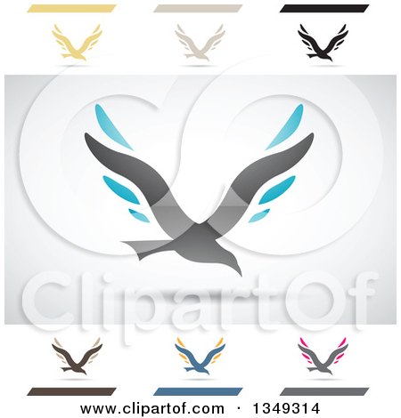 Clipart of Abstract Letter V Logo Design Elements - Royalty Free Vector Illustration by cidepix