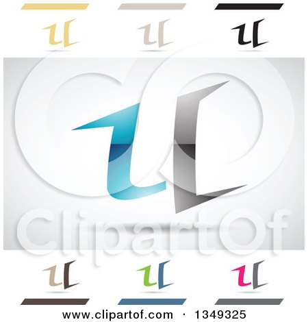 Clipart of Abstract Letter U Logo Design Elements - Royalty Free Vector Illustration by cidepix