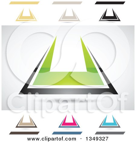 Clipart of Abstract Letter U Logo Design Elements - Royalty Free Vector Illustration by cidepix