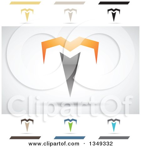 Clipart of Abstract Letter T Logo Design Elements - Royalty Free Vector Illustration by cidepix
