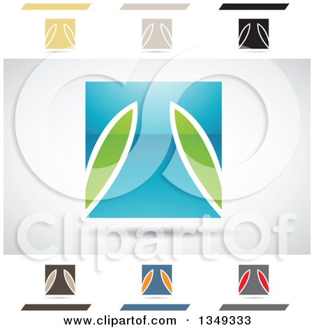 Clipart of Abstract Letter T Logo Design Elements - Royalty Free Vector Illustration by cidepix