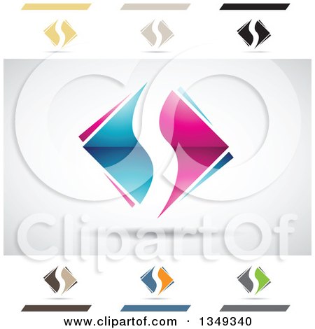 Clipart of Abstract Letter S Logo Design Elements - Royalty Free Vector Illustration by cidepix