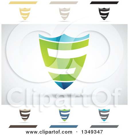 Clipart of Abstract Letter S Logo Design Elements - Royalty Free Vector Illustration by cidepix