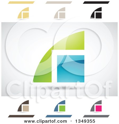 Clipart of Abstract Letter R Logo Design Elements - Royalty Free Vector Illustration by cidepix