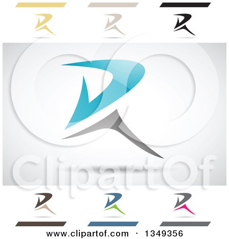 Clipart of Abstract Letter R Logo Design Elements - Royalty Free Vector Illustration by cidepix