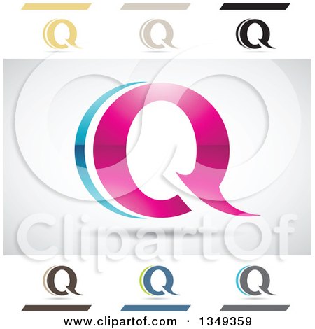 Clipart of Abstract Letter Q Logo Design Elements - Royalty Free Vector Illustration by cidepix