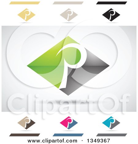 Clipart of Abstract Letter P Logo Design Elements - Royalty Free Vector Illustration by cidepix