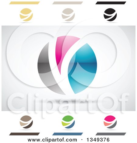 Clipart of Abstract Letter O Logo Design Elements - Royalty Free Vector Illustration by cidepix