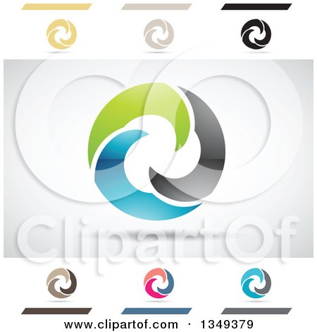 Clipart of Abstract Letter O Logo Design Elements - Royalty Free Vector Illustration by cidepix
