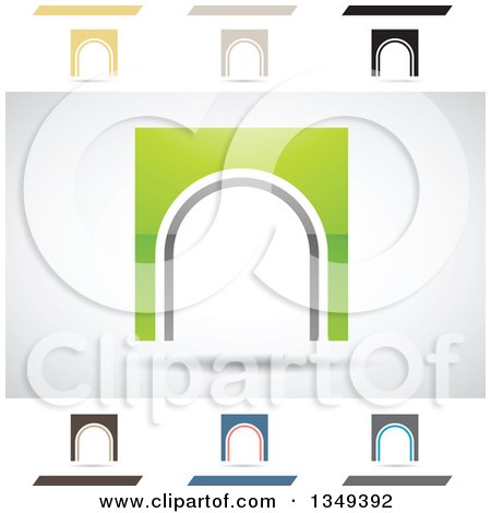 Clipart of Abstract Letter N Logo Design Elements - Royalty Free Vector Illustration by cidepix