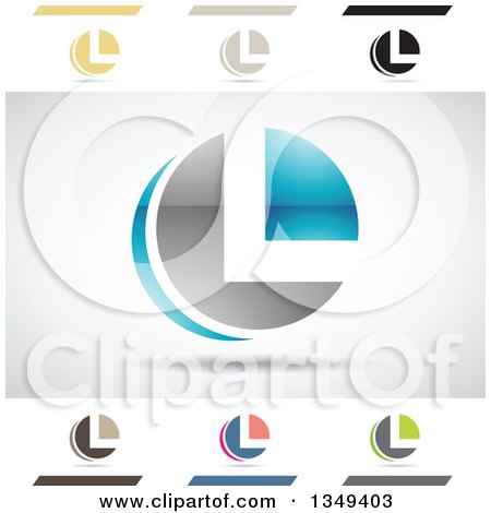 Clipart of Abstract Letter L Logo Design Elements - Royalty Free Vector Illustration by cidepix