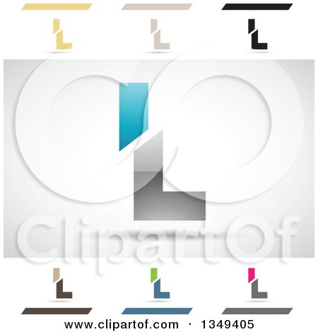 Clipart of Abstract Letter L Logo Design Elements - Royalty Free Vector Illustration by cidepix