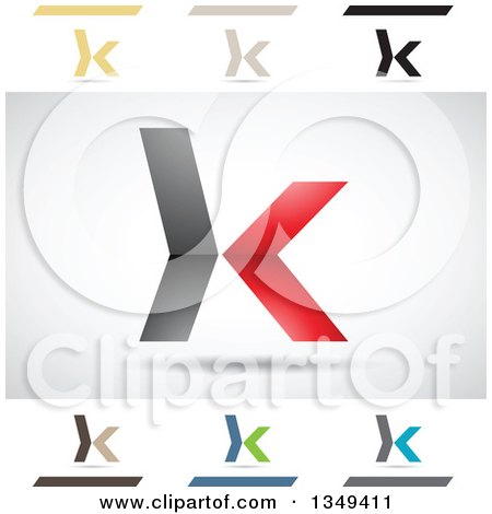Clipart of Abstract Letter K Logo Design Elements - Royalty Free Vector Illustration by cidepix
