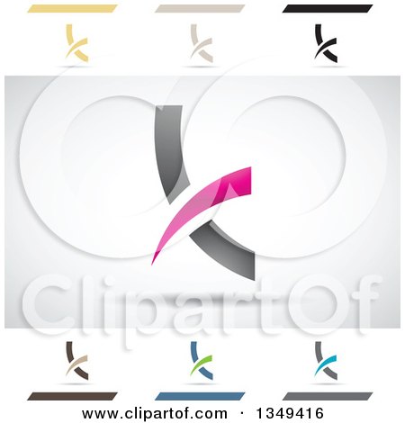Clipart of Abstract Letter K Logo Design Elements - Royalty Free Vector Illustration by cidepix