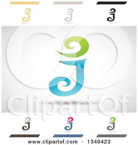 Clipart of Abstract Letter J Logo Design Elements - Royalty Free Vector Illustration by cidepix