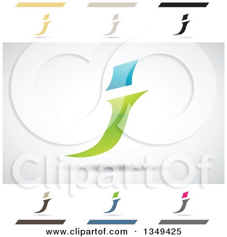 Clipart of Abstract Letter J Logo Design Elements - Royalty Free Vector Illustration by cidepix