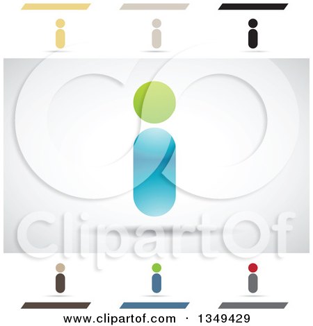 Clipart of Abstract Letter I Logo Design Elements - Royalty Free Vector Illustration by cidepix