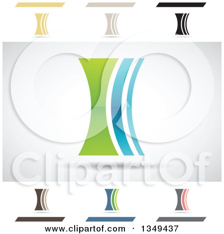 Clipart of Abstract Letter I Logo Design Elements - Royalty Free Vector Illustration by cidepix