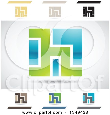 Clipart of Abstract Letter H Logo Design Elements - Royalty Free Vector Illustration by cidepix