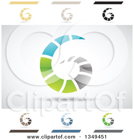 Clipart of Abstract Letter G Logo Design Elements - Royalty Free Vector Illustration by cidepix