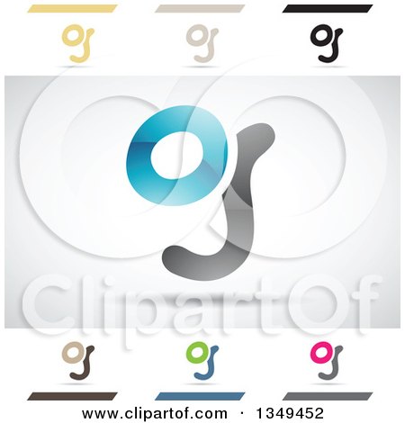 Clipart of Abstract Letter G Logo Design Elements - Royalty Free Vector Illustration by cidepix
