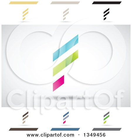 Clipart of Abstract Letter F Logo Design Elements - Royalty Free Vector Illustration by cidepix