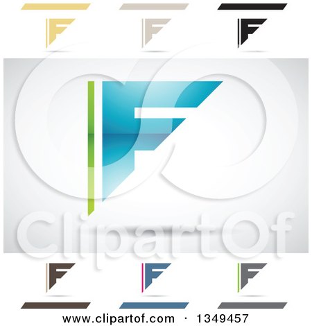 Clipart of Abstract Letter F Logo Design Elements - Royalty Free Vector Illustration by cidepix