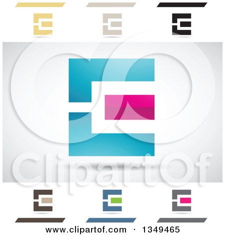 Clipart of Abstract Letter E Logo Design Elements - Royalty Free Vector Illustration by cidepix