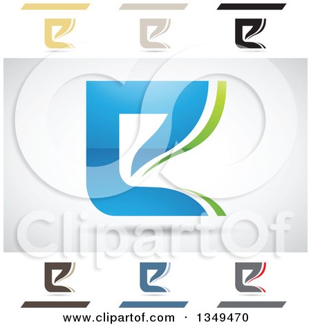 Clipart of Abstract Letter E Logo Design Elements - Royalty Free Vector Illustration by cidepix