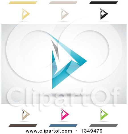 Clipart of Abstract Letter D Logo Design Elements - Royalty Free Vector Illustration by cidepix