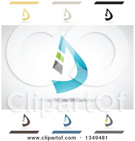 Clipart of Abstract Letter D Logo Design Elements - Royalty Free Vector Illustration by cidepix