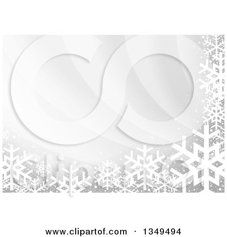 Clipart of a Gray Christmas Background of Snowflakes and Waves - Royalty Free Vector Illustration by dero