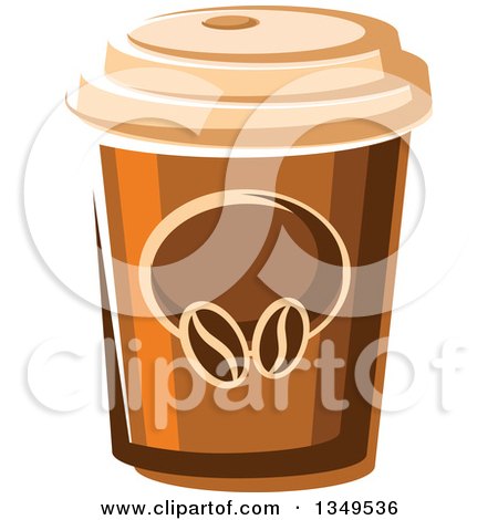 Clipart of a Cartoon Take out Coffee Cup - Royalty Free Vector Illustration by Vector Tradition SM
