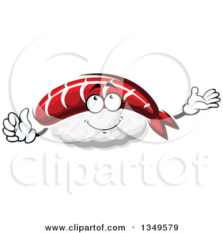 Clipart of a Cartoon Nigiri Sushi Character - Royalty Free Vector Illustration by Vector Tradition SM