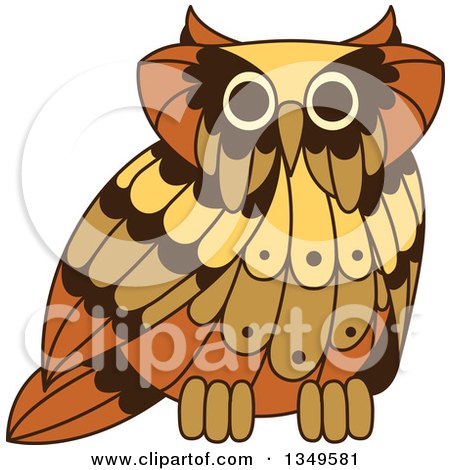 Clipart of a Cute Brown Owl - Royalty Free Vector Illustration by Vector Tradition SM