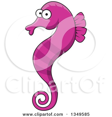 Clipart of a Cartoon Purple Seahorse - Royalty Free Vector Illustration by Vector Tradition SM