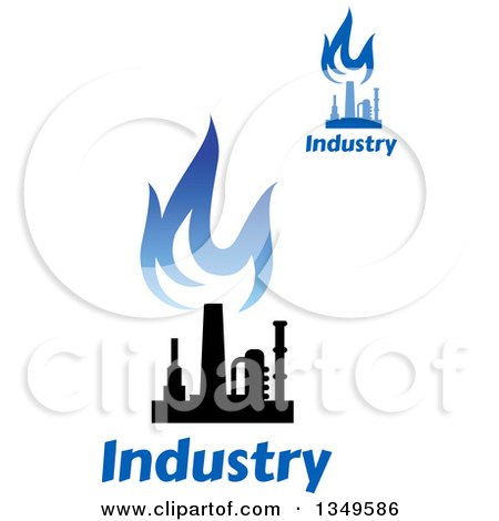 Clipart of a Black and Blue Natural Gas and Flame Designs with Text 25 - Royalty Free Vector Illustration by Vector Tradition SM