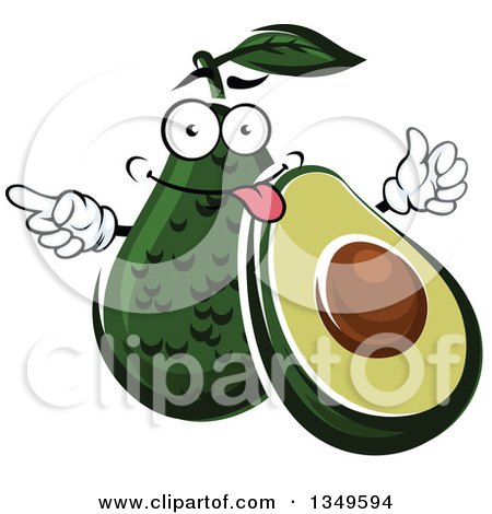 Clipart of a Cartoon Avocado Character - Royalty Free Vector Illustration by Vector Tradition SM