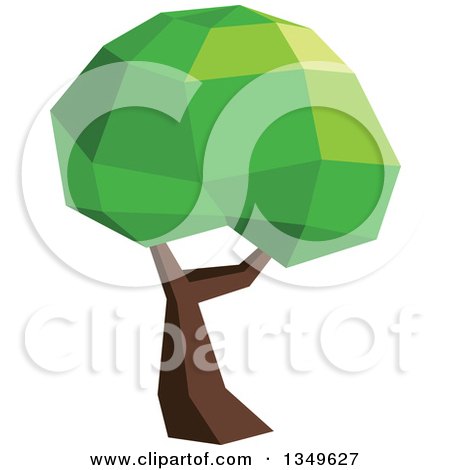 Clipart of a Low Poly Geometric Tree 18 - Royalty Free Vector Illustration by Vector Tradition SM
