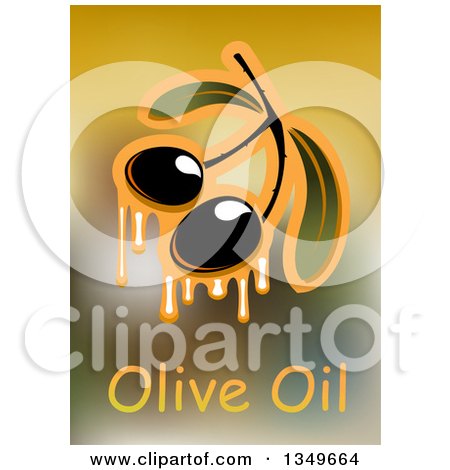 Clipart of Dripping Olives and Text over Blur 3 - Royalty Free Vector Illustration by Vector Tradition SM