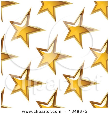 Clipart of a Seamless Background Pattern of Gold Stars 5 - Royalty Free Vector Illustration by Vector Tradition SM