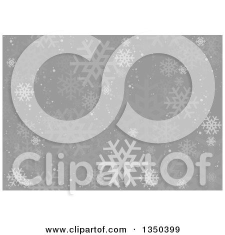 Clipart of a Christmas Background of Snowflakes over Gray - Royalty Free Vector Illustration by dero