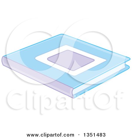 Clipart of a Pastel Blue, White and Purple Book - Royalty Free Vector Illustration by Alex Bannykh