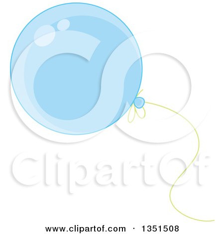 Clipart of a Shiny Blue Party Balloon - Royalty Free Vector Illustration by Alex Bannykh
