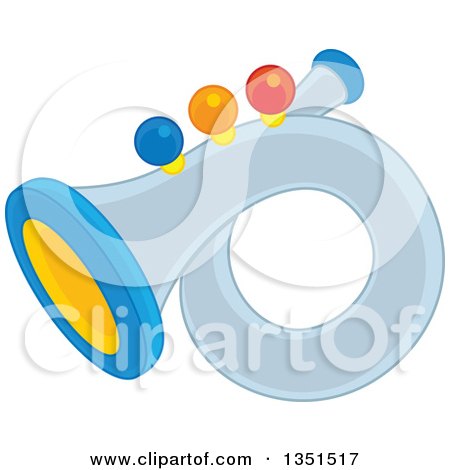 Clipart of a Toy Horn Instrument - Royalty Free Vector Illustration by Alex Bannykh