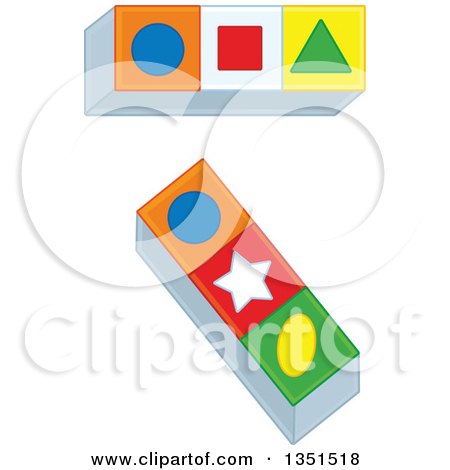 Clipart of Colorful Toy Blocks with Shapes - Royalty Free Vector Illustration by Alex Bannykh