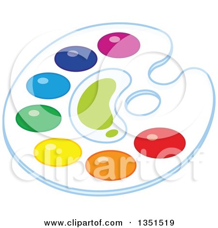 Clipart of a Paint Palette Tray - Royalty Free Vector Illustration by Alex Bannykh