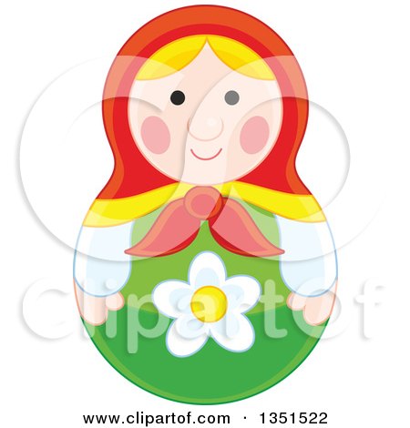 Clipart of a Nesting Doll Toy - Royalty Free Vector Illustration by Alex Bannykh